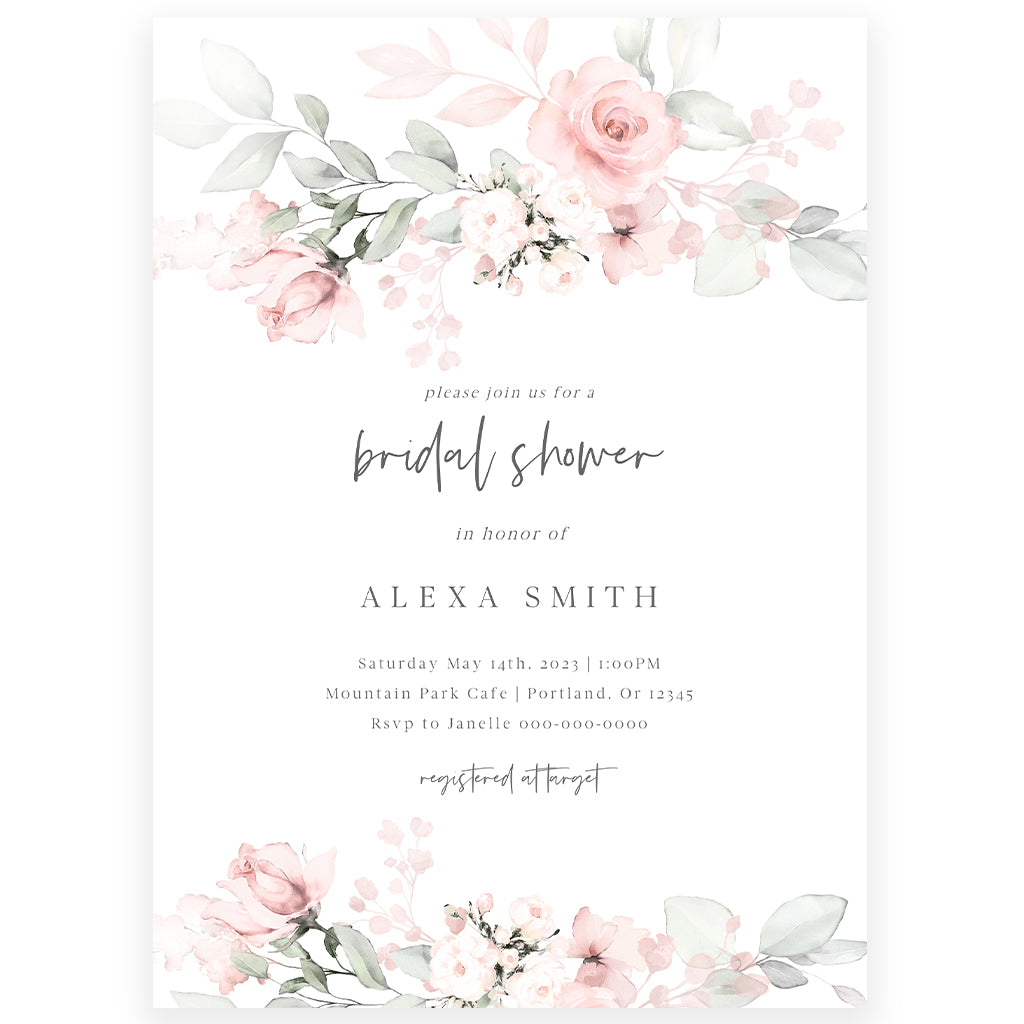 Pastel Florals Bridal Shower Invitation | www.foreveryourprints.com