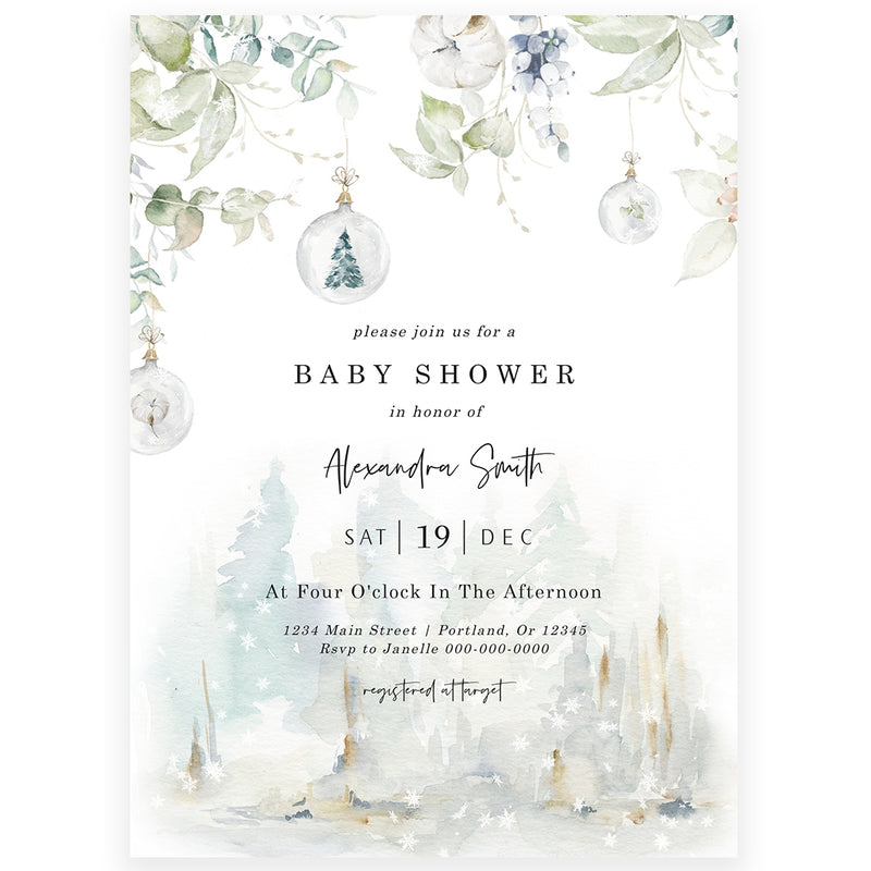 Winter Baby Shower Invitation | www.foreveryourprints.com