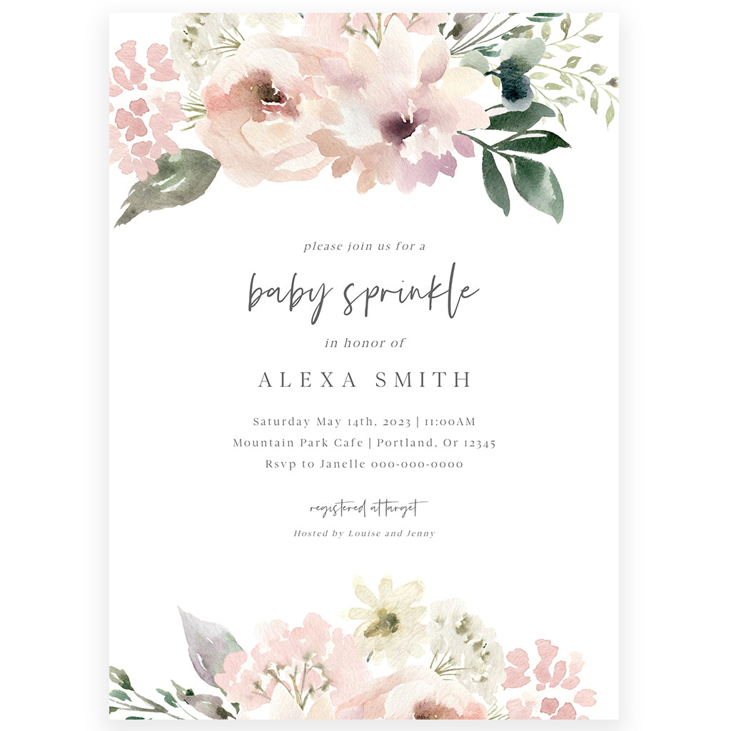 Floral Baby Sprinkle Invitation | www.foreveryourprints.com