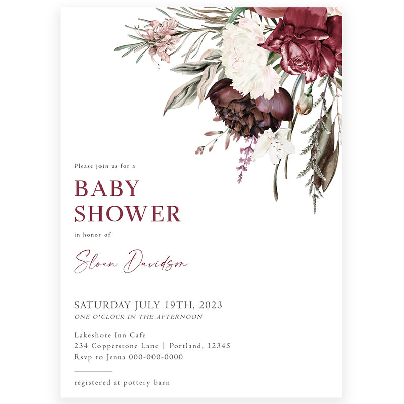 Floral Baby Shower Invitation | www.foreveryourprints.com