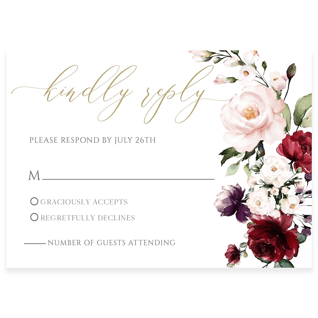 Floral RSVP Reply Card | www.foreveryourprints.com