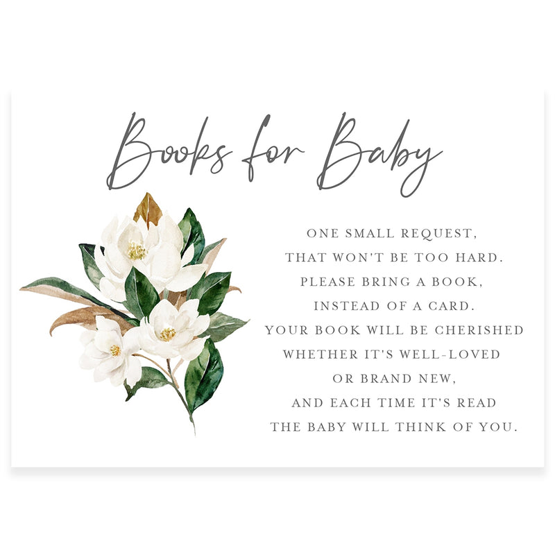 Magnolia Florals Book Request Card | www.foreveryourprints.com