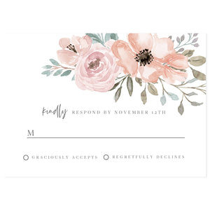 Blush Florals RSVP Reply Card | www.foreveryourprints.com