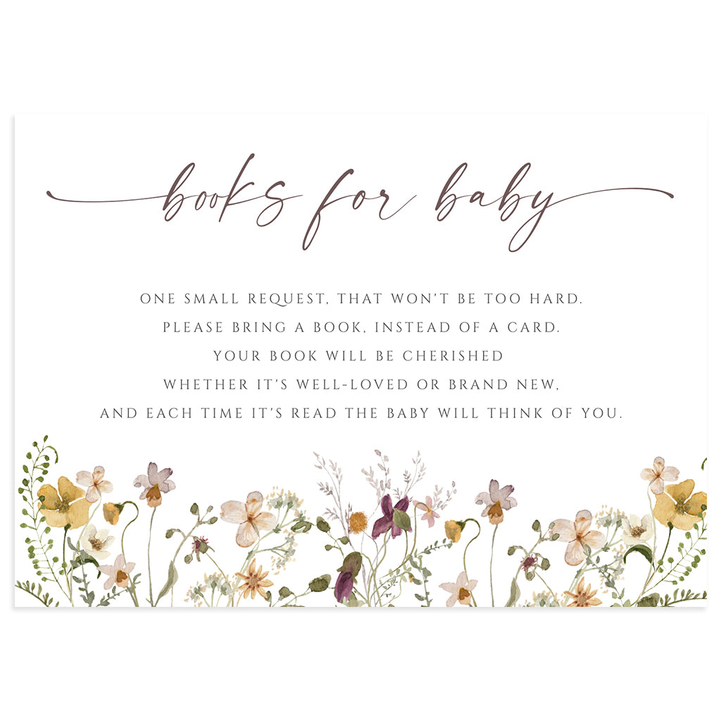 Wildflower Baby Book Request Card | www.foreveryourprints.com