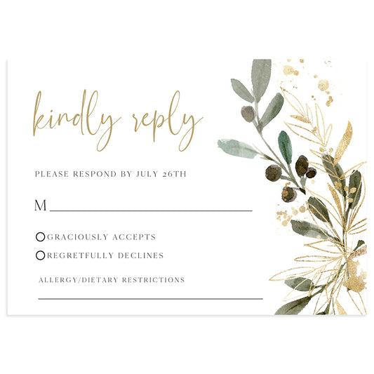 Eucalyptus Wedding RSVP Reply Card | www.foreveryourprints.com