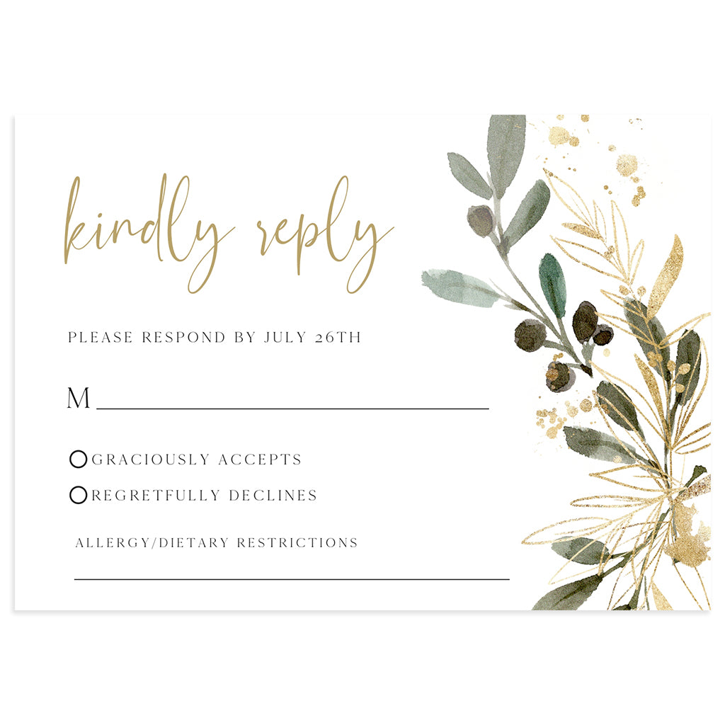 Eucalyptus Wedding RSVP Reply Card | www.foreveryourprints.com