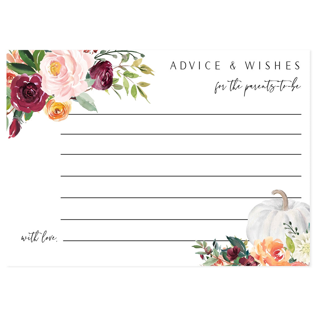 Fall Florals Advice for Baby Card | www.foreveryourprints.com