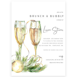 Brunch and Bubbly Bridal Invitation | www.foreveryourprints.com