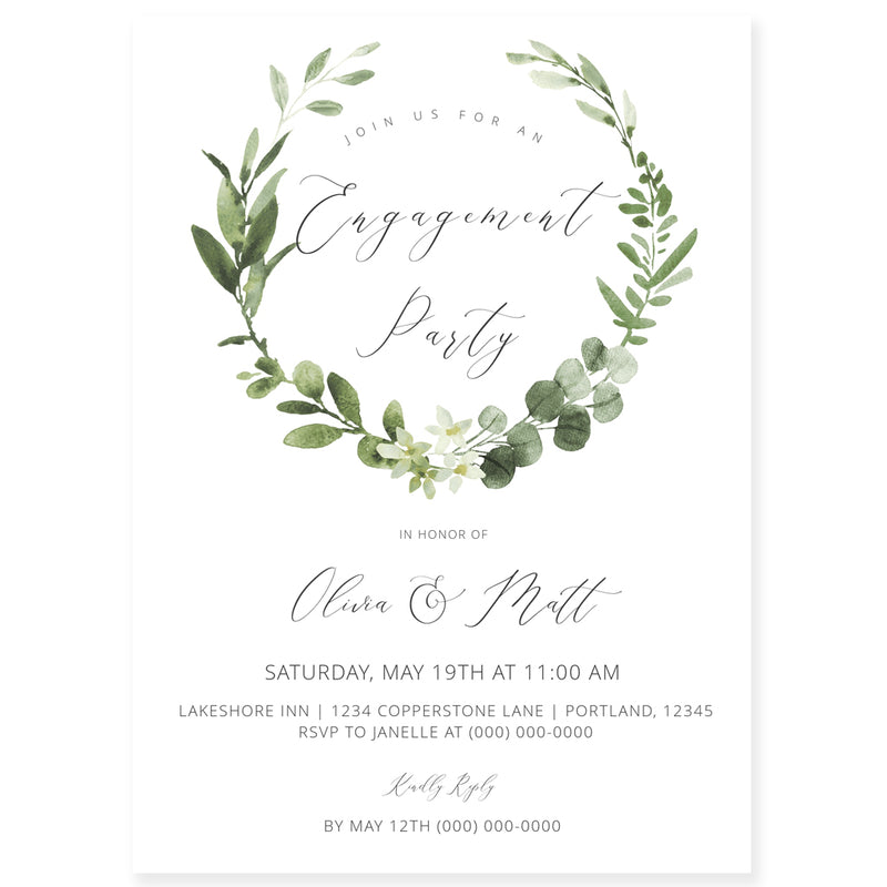 Greenery Engagement Party Invitation