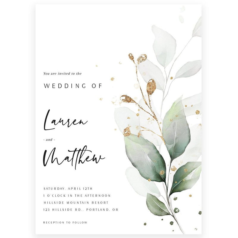 Eucalyptus Wedding Invitation | www.foreveryourprints.com