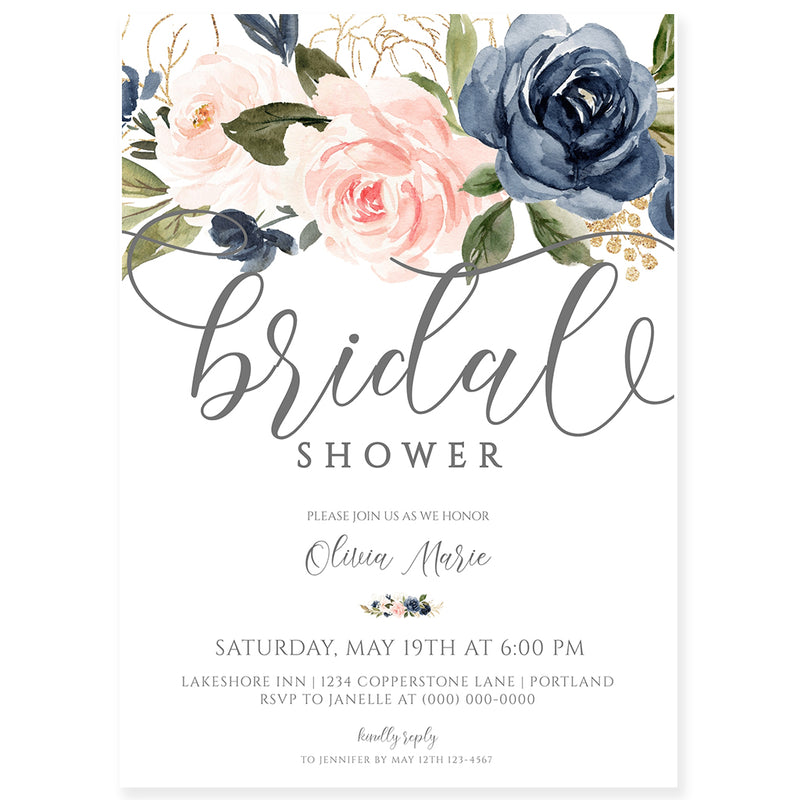 Floral Bridal Shower Invitation | www.foreveryourprints.com