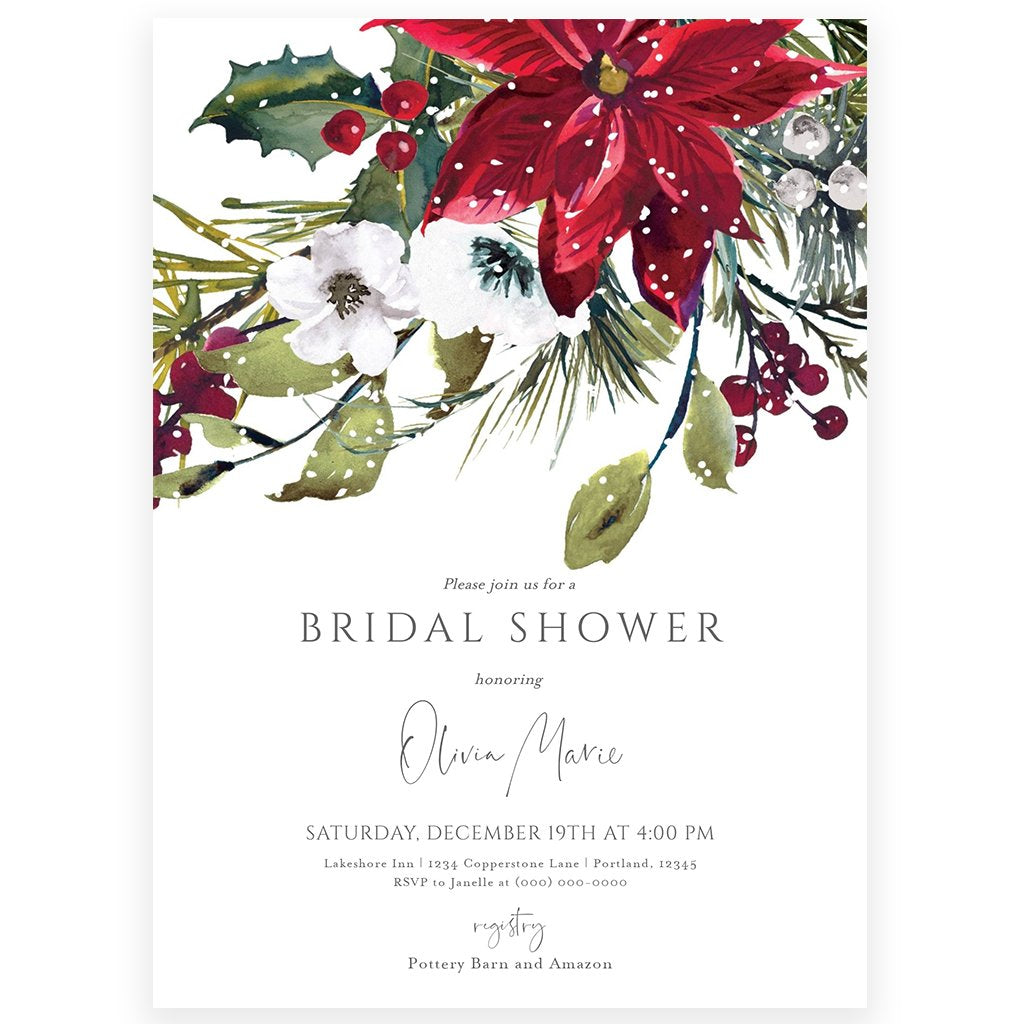 Winter Bridal Shower Invitation | www.foreveryourprints.com