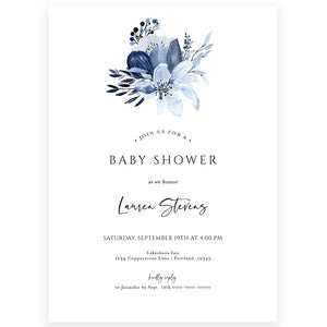 Floral Baby Boy Shower Invitation | www.foreveryourprints.com