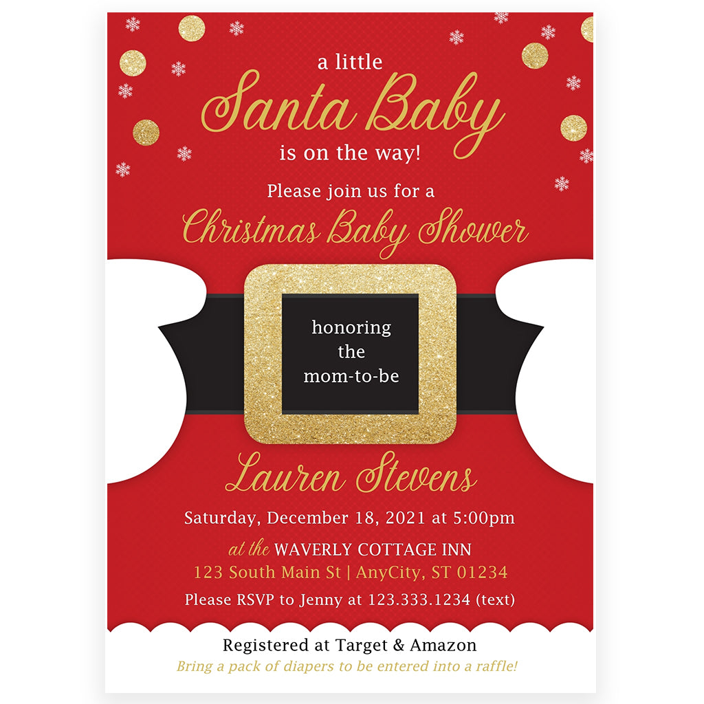 Santa Baby Shower Invitation | www.foreveryourprints.com