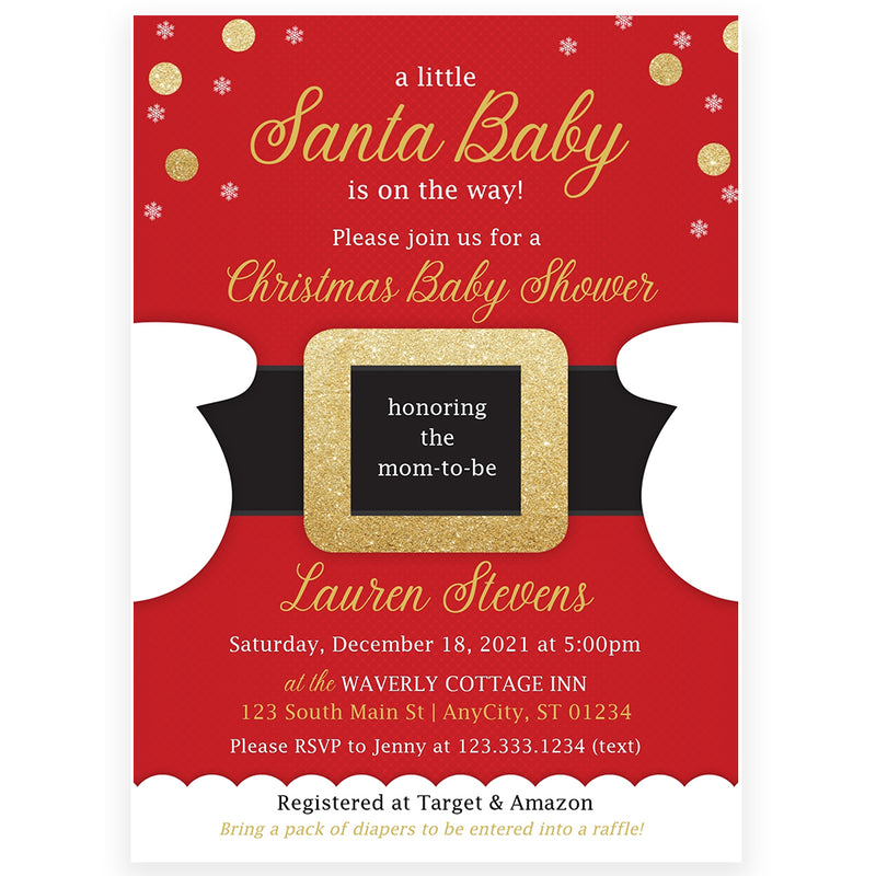 Santa Baby Shower Invitation | www.foreveryourprints.com