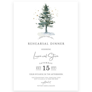 Evergreen Wedding Rehearsal Invitation | Forever Your Prints