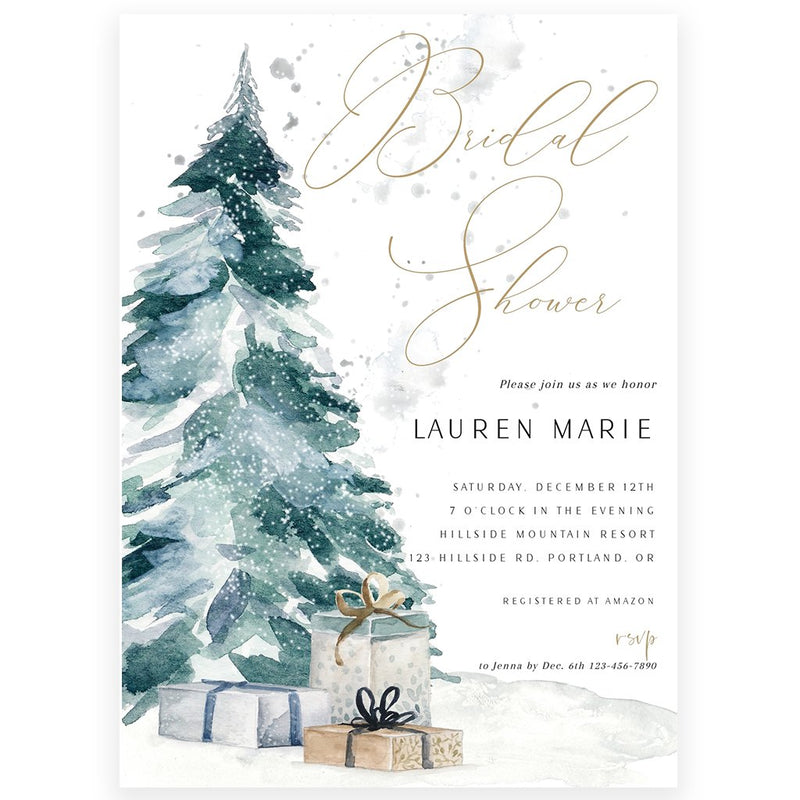 Christmas Bridal Shower Invitation | www.foreveryourprints.com