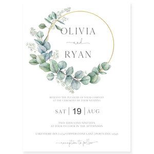 Eucalyptus Wreath Wedding Invitation | www.foreveryourprints.com