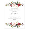 Burgundy Florals Baby Shower Invitation | www.foreveryourprints.com
