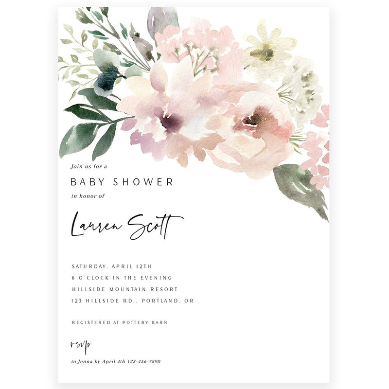 Blush Baby Shower Invitation | www.foreveryourprints.com