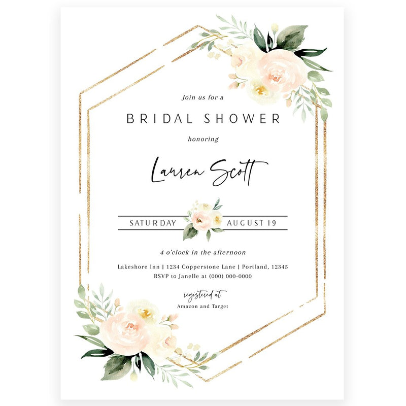 Floral Bridal Shower Invitation | www.foreveryourprints.com