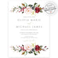 Burgundy Floral Wedding Invitation | www.foreveryourprints.com