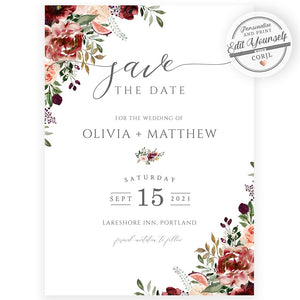 Fall Save The Date Invitation | www.foreveryourprints.com