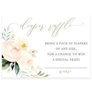 Floral Diaper Raffle Card | www.foreveryourprints.com