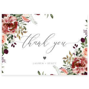 Fall Florals Thank You Card | www.foreveryourprints.com