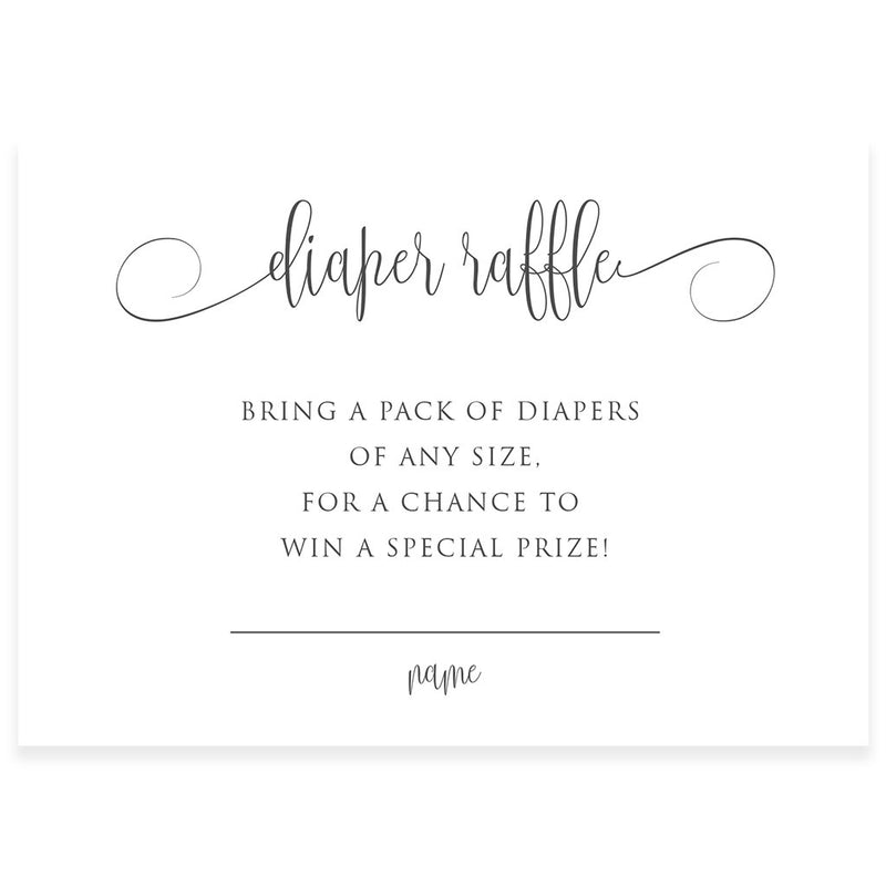 Minimalist Diaper Raffle Card | www.foreveryourprints.com