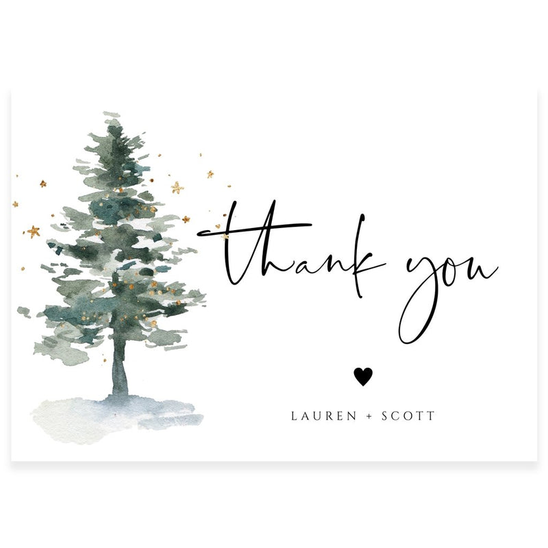 Winter Evergreen Thank You Card | www.foreveryourprints.com