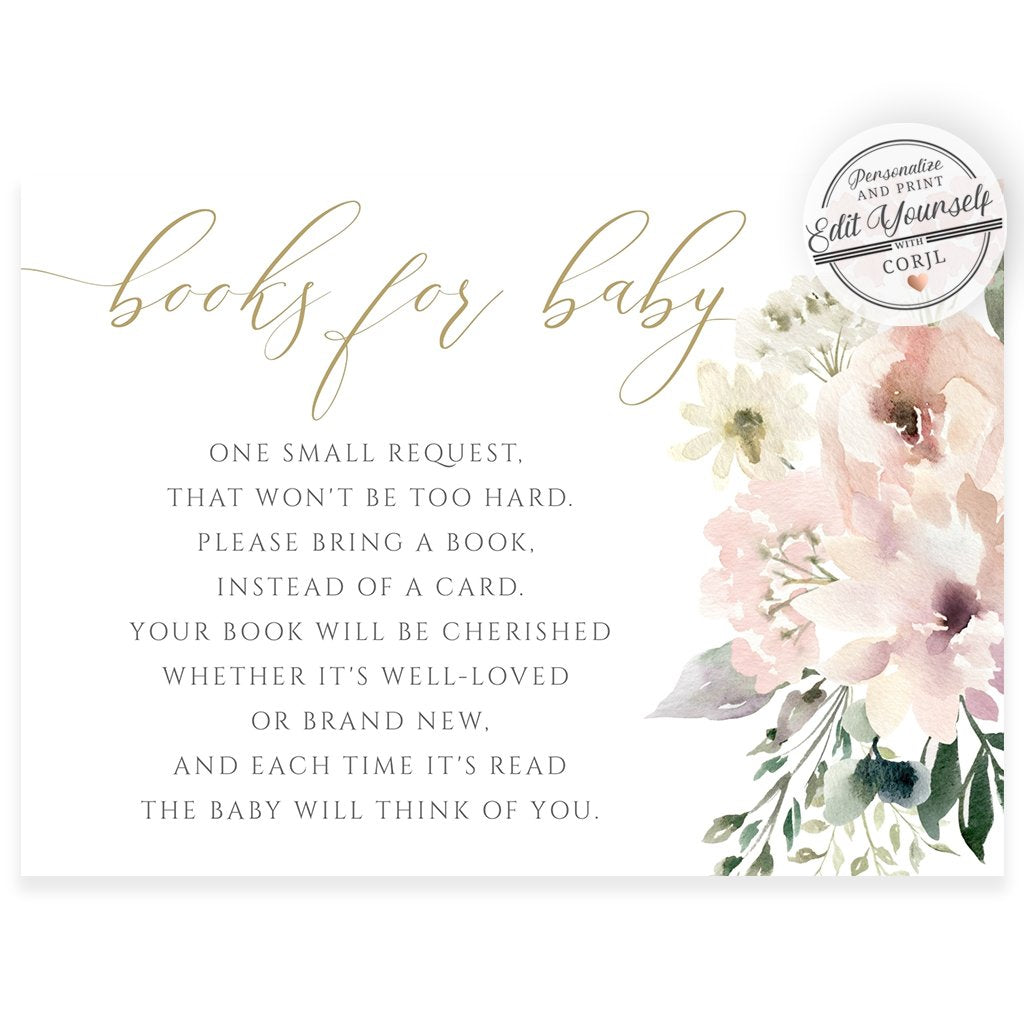 Floral Book Request Card | www.foreveryourprints.com