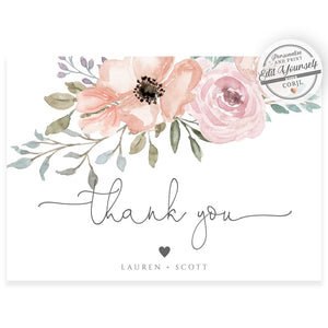 Floral Thank You Card | www.foreveryourprints.com