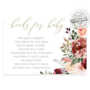Fall Floral Book Request Card | www.foreveryourprints.com
