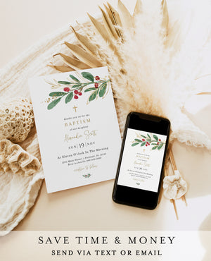 Winter Baptism Invitation | www.foreveryourprints.com