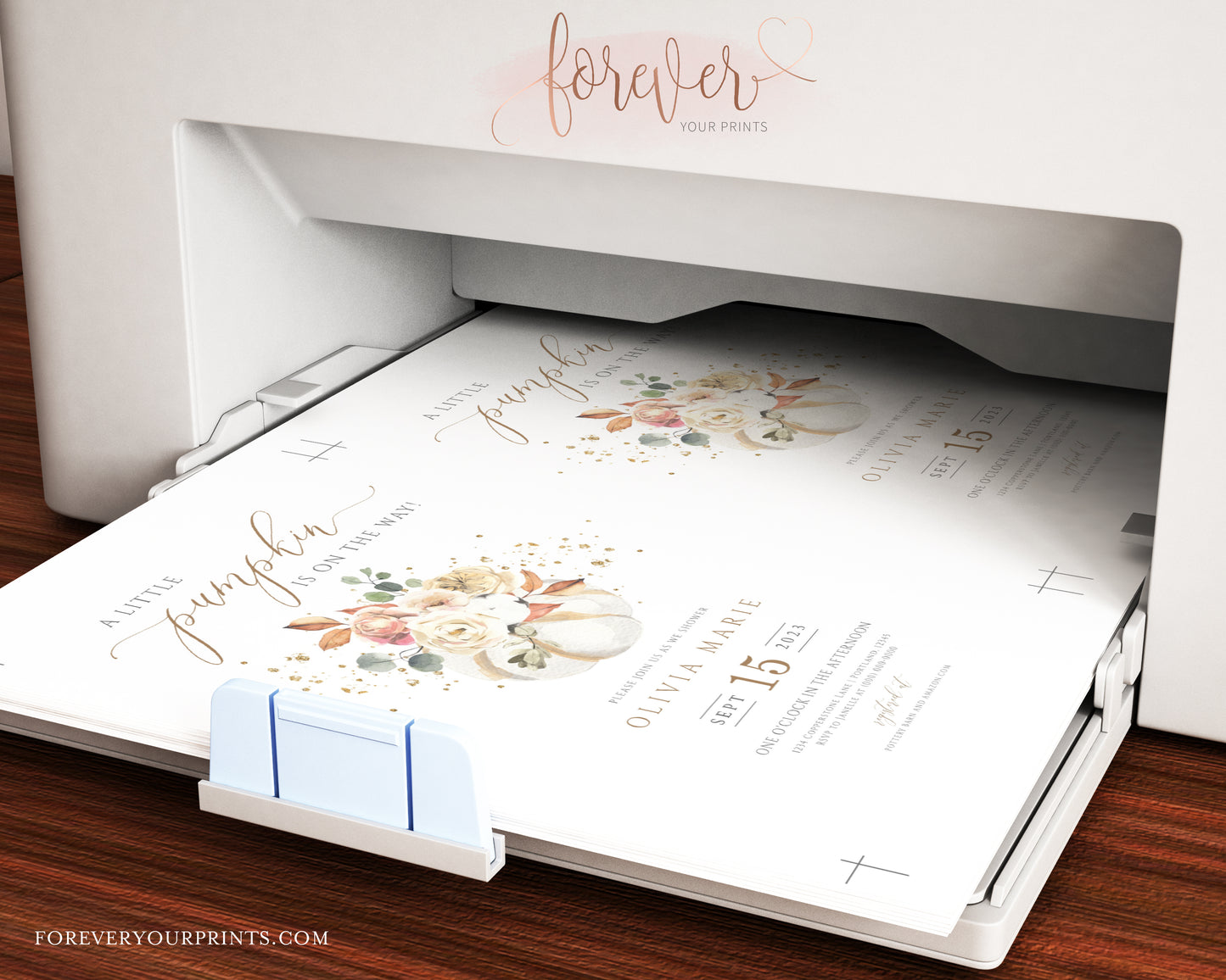 Little Pumpkin Baby Shower Invitation | www.foreveryourprints.com