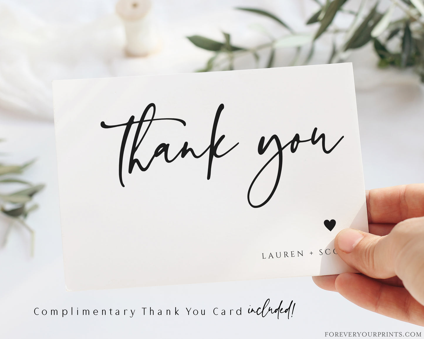 Minimalist Thank You Card | www.foreveryourprints.com