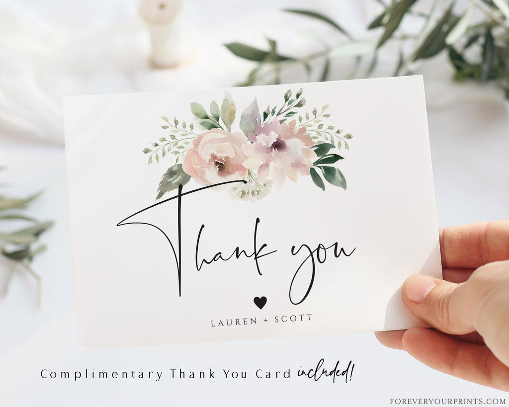 Complimentary Floral Thank You Card | www.foreveryourprints.com