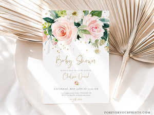 Baby Girl Shower Invitation | www.foreveryourprints.com