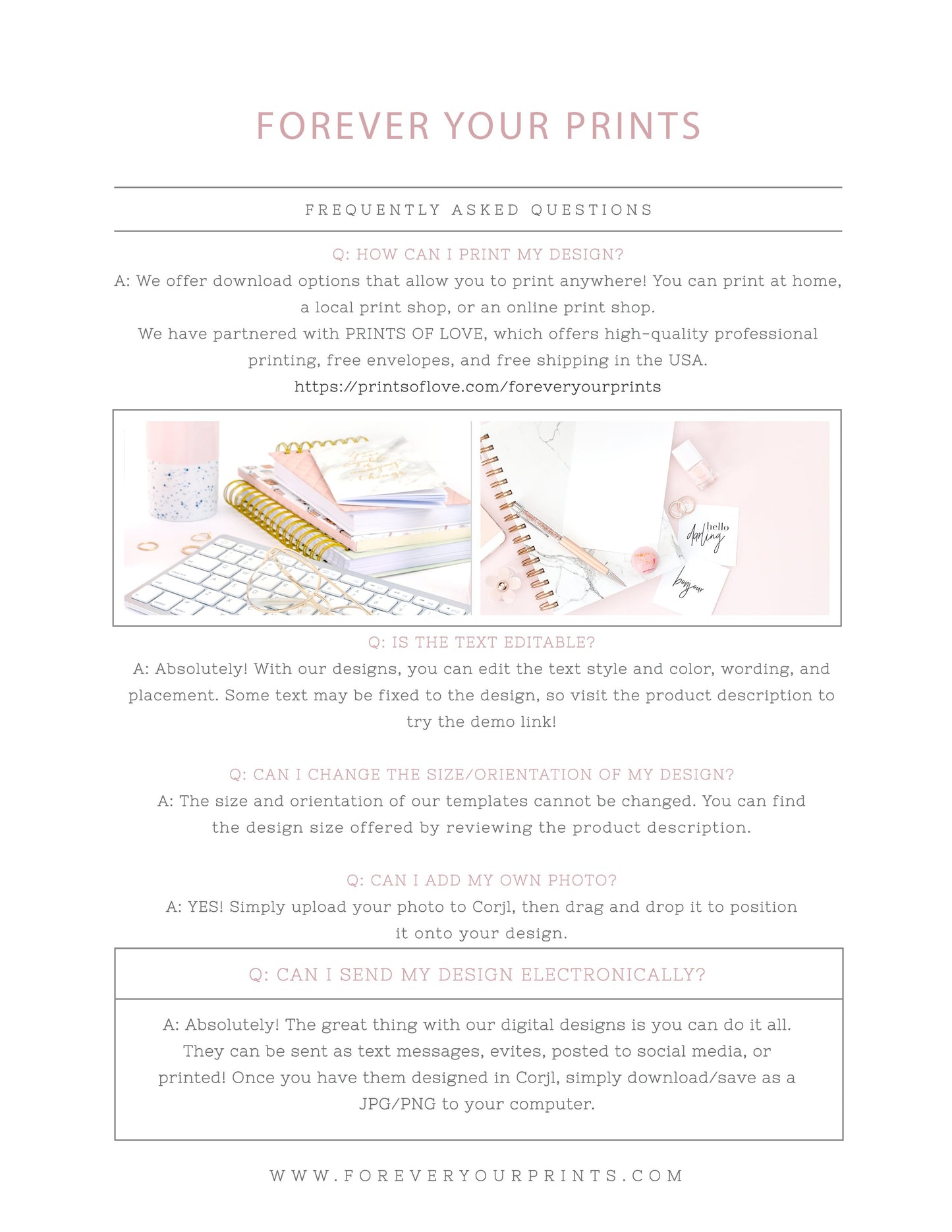 Self Editable Wedding Templates | www.foreveryourprints.com