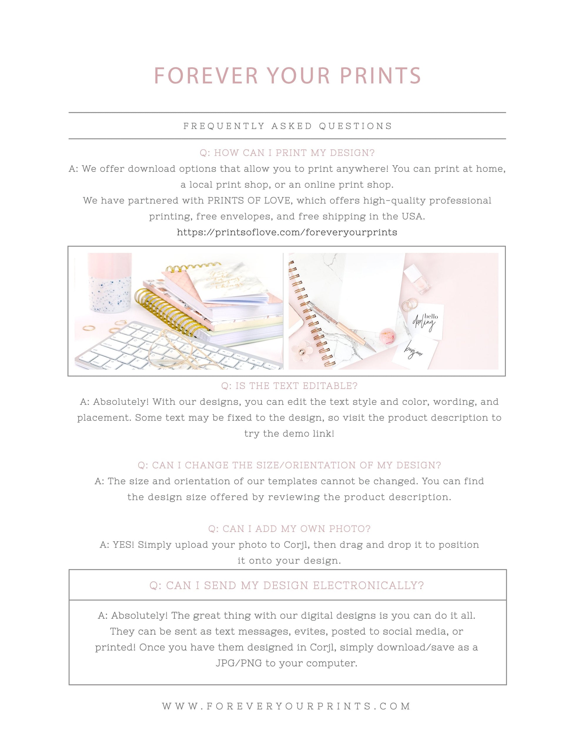 Self Editable Wedding Templates | www.foreveryourprints.com