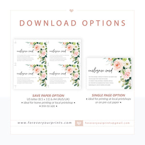 Floral Enclosure Card | www.foreveryourprints.com
