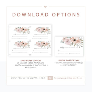 Blush Florals RSVP Reply Card | www.foreveryourprints.com
