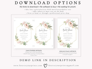 Blush Floral Bridal Shower Invitation | www.foreveryourprints.com