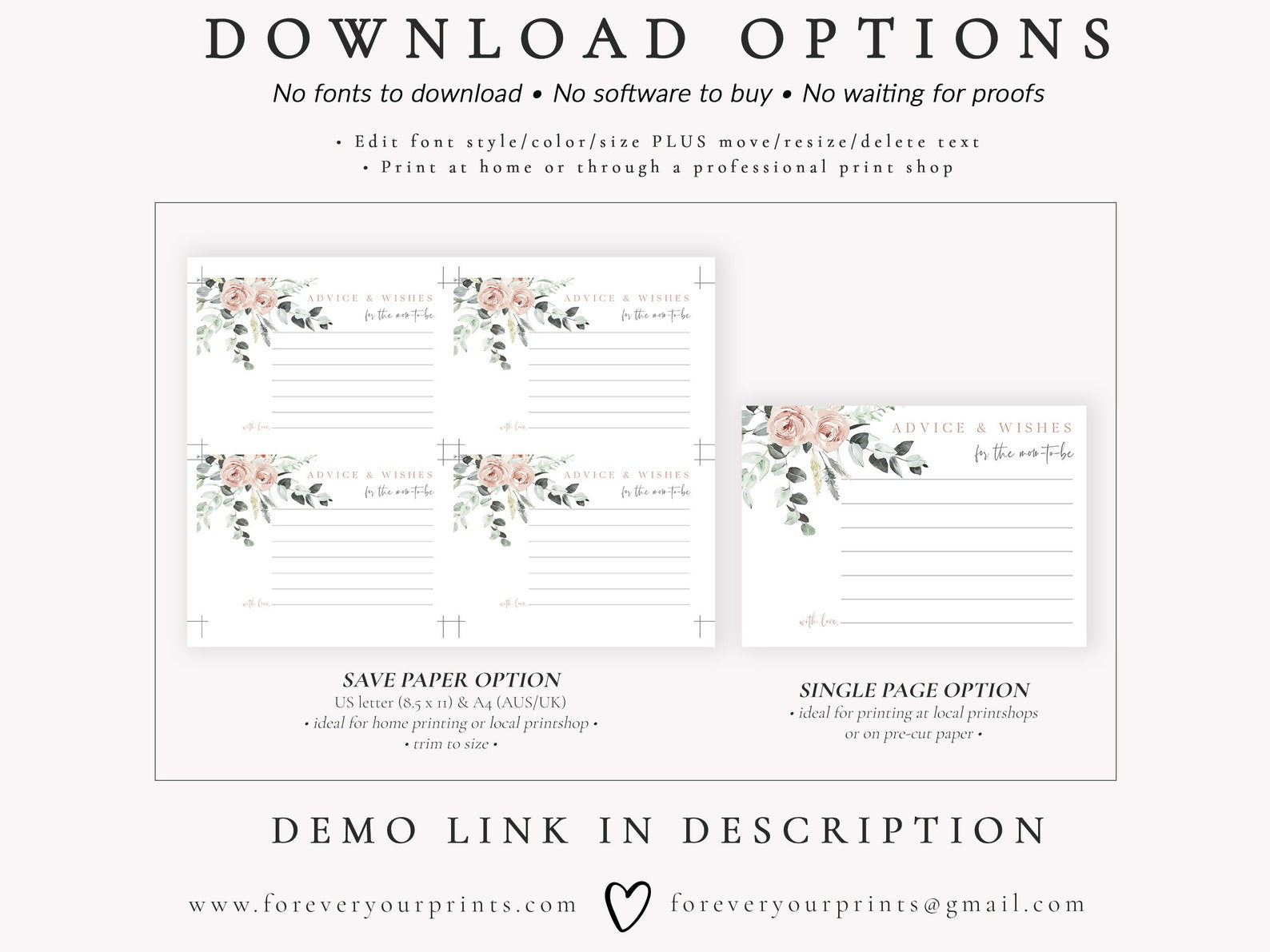 Floral Advice for Baby Card | www.foreveryourprints.com