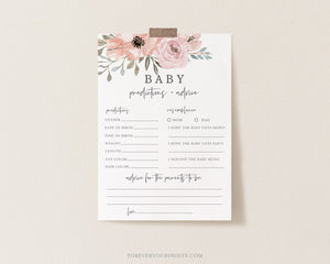 Baby Predictions and Advice Card | www.foreveryourprints.com