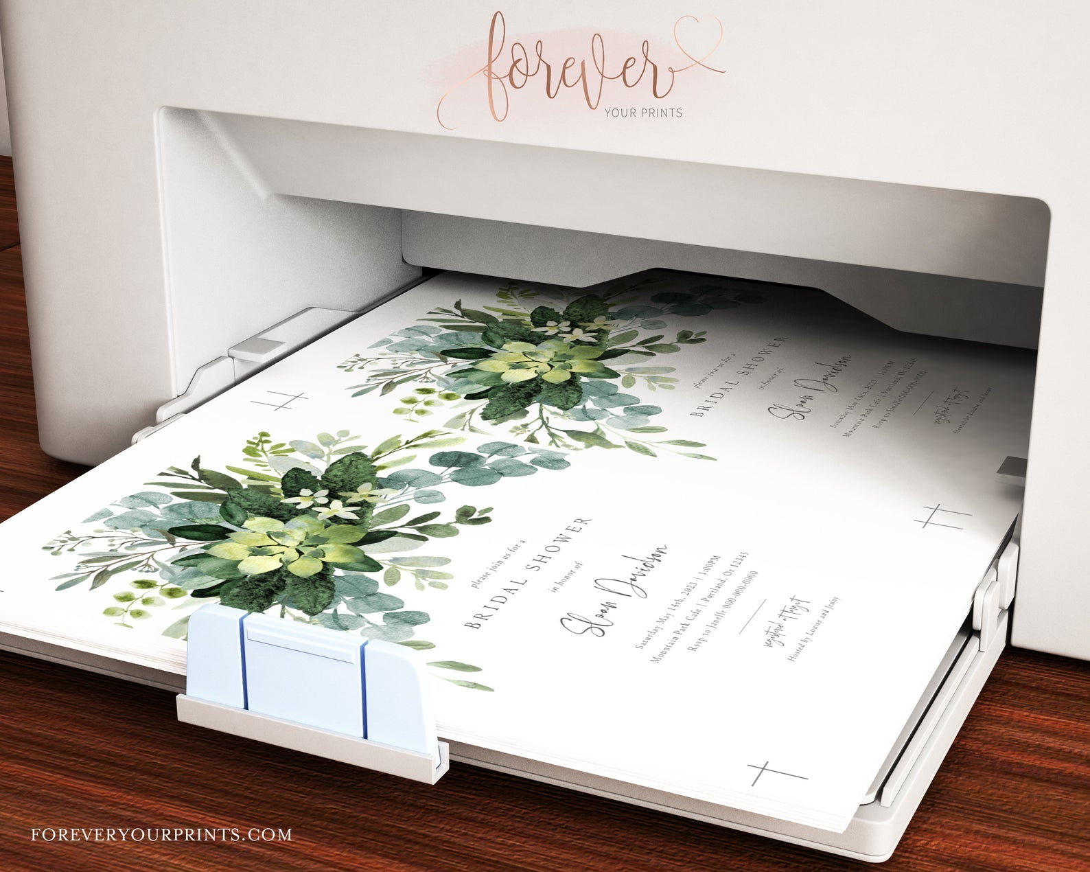 Eucalyptus Greenery Bridal Shower Invitation | www.foreveryourprints.com