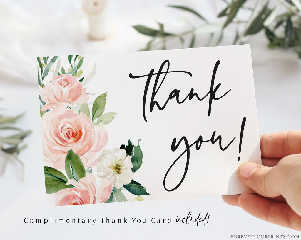 Complimentary Floral Thank You Card | www.foreveryourprints.com