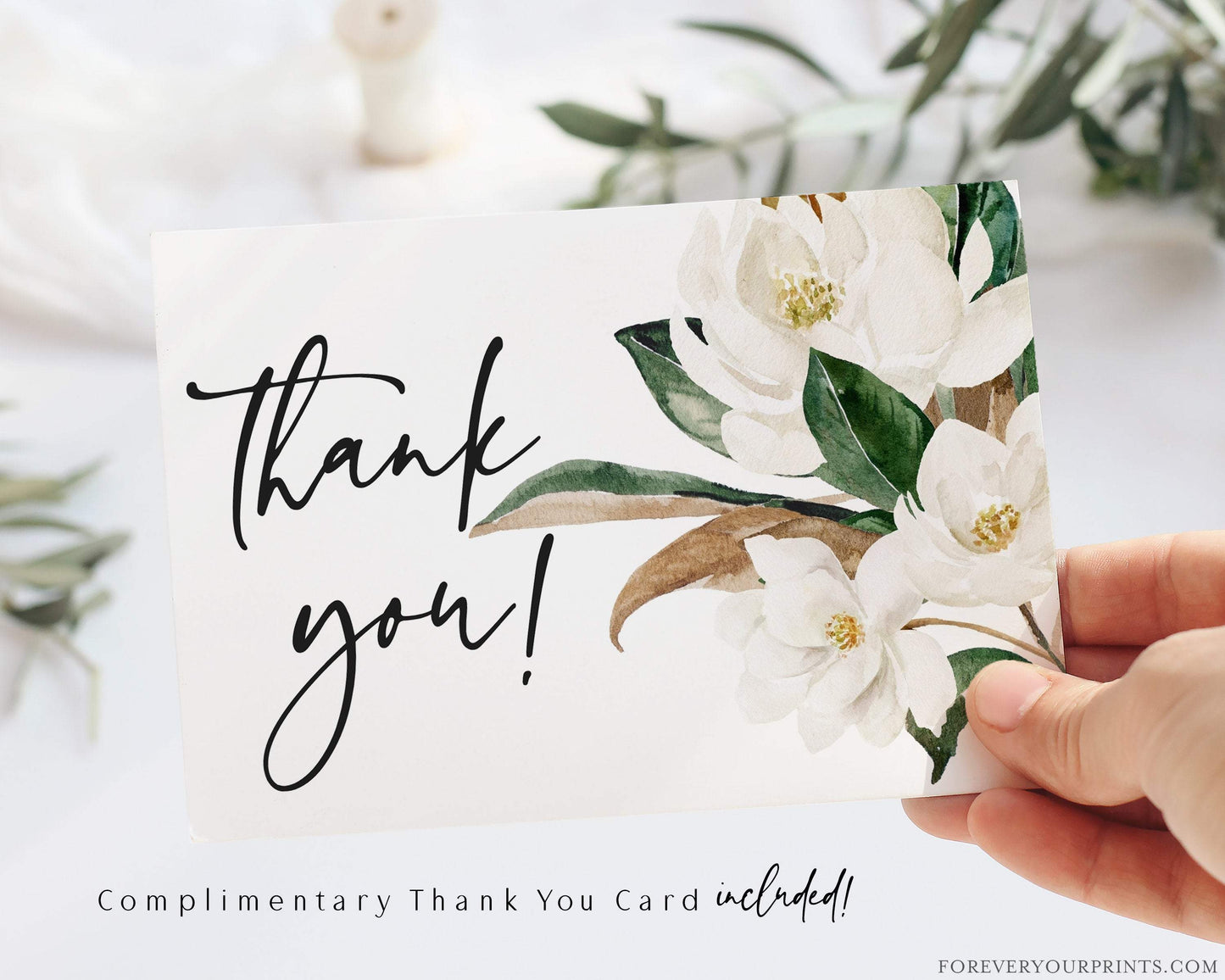 Complimentary Floral Thank You Card | www.foreveryourprints.com